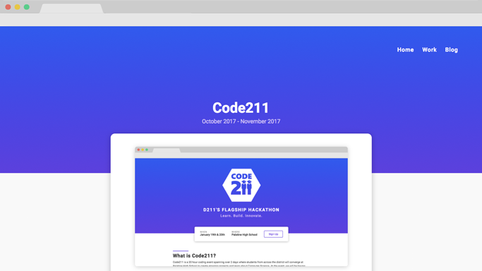 screenshot of Code211 case study header