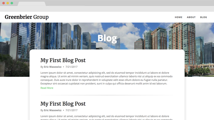 Blog section of website