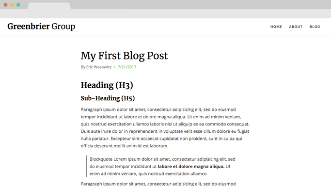 Image of website blog post webpage