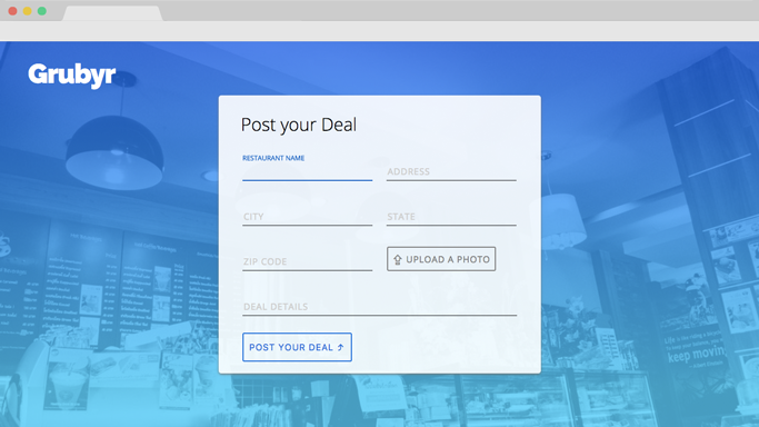 Screenshot of the Create Deals Page